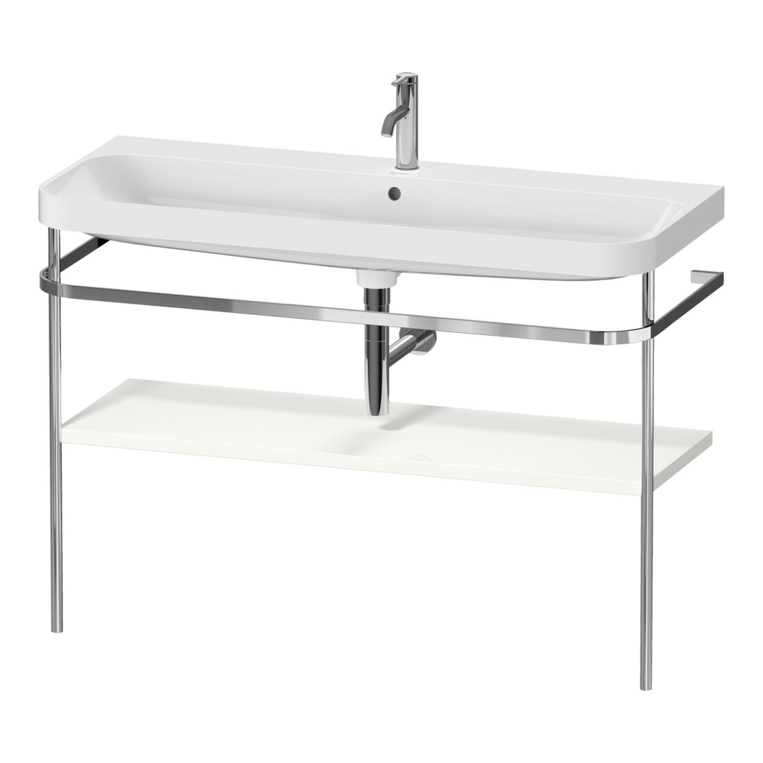 Duravit Möbelwaschtisch-Kombi Happy D.2 Plus 117,5x49cm, m Konsole, 1 HL, we hgl