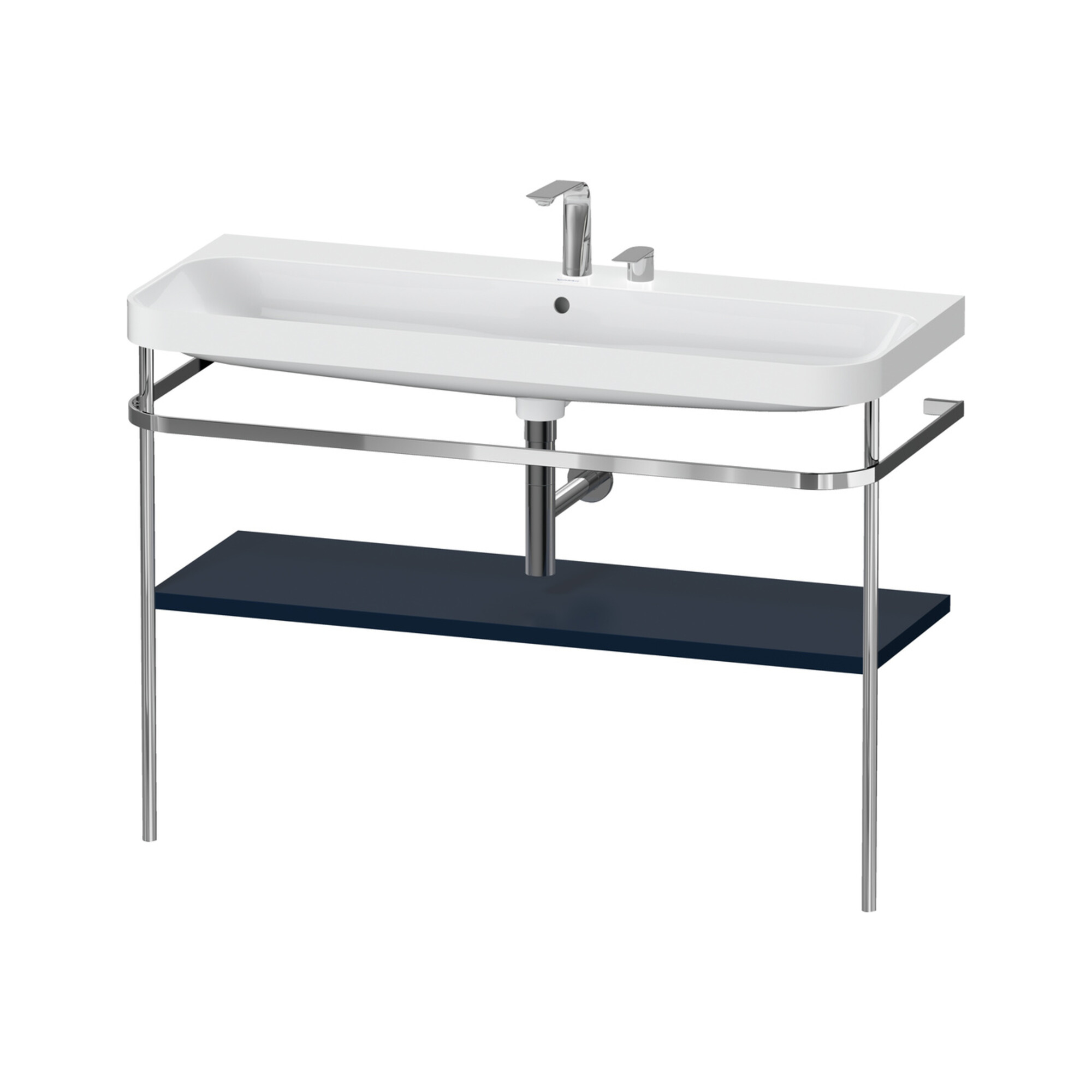 Duravit Möbelwaschtisch-Kombi Happy D.2 Plus 117,5x49cm, m Konsole, 2 HL, blau s-matt