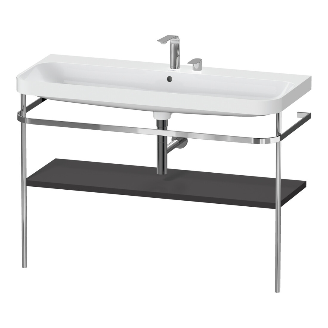 Duravit Möbelwaschtisch-Kombi Happy D.2 Plus 117,5x49cm, m Konsole, 2 HL, graph matt