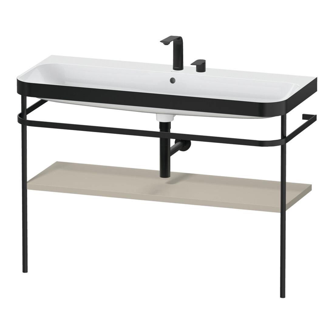 Duravit Möbelwaschtisch-Kombi Happy D.2 Plus 117,5x49cm, m Konsole, 2 HL, Tau s-matt