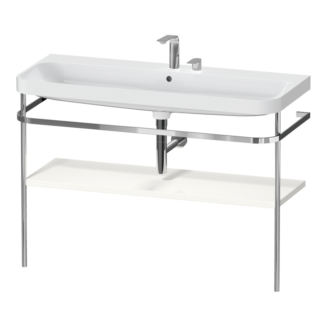 Duravit Möbelwaschtisch-Kombi Happy D.2 Plus 117,5x49cm, m Konsole, 2 HL, we hgl