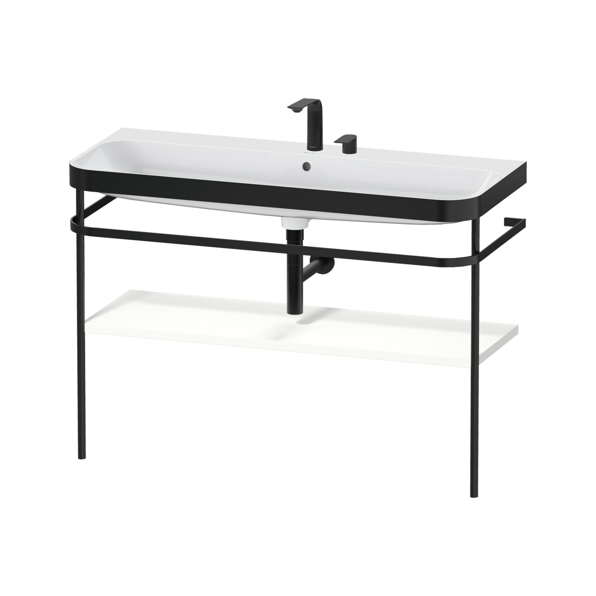 Duravit Möbelwaschtisch-Kombi Happy D.2 Plus 117,5x49cm, m Konsole, 2 HL, we matt