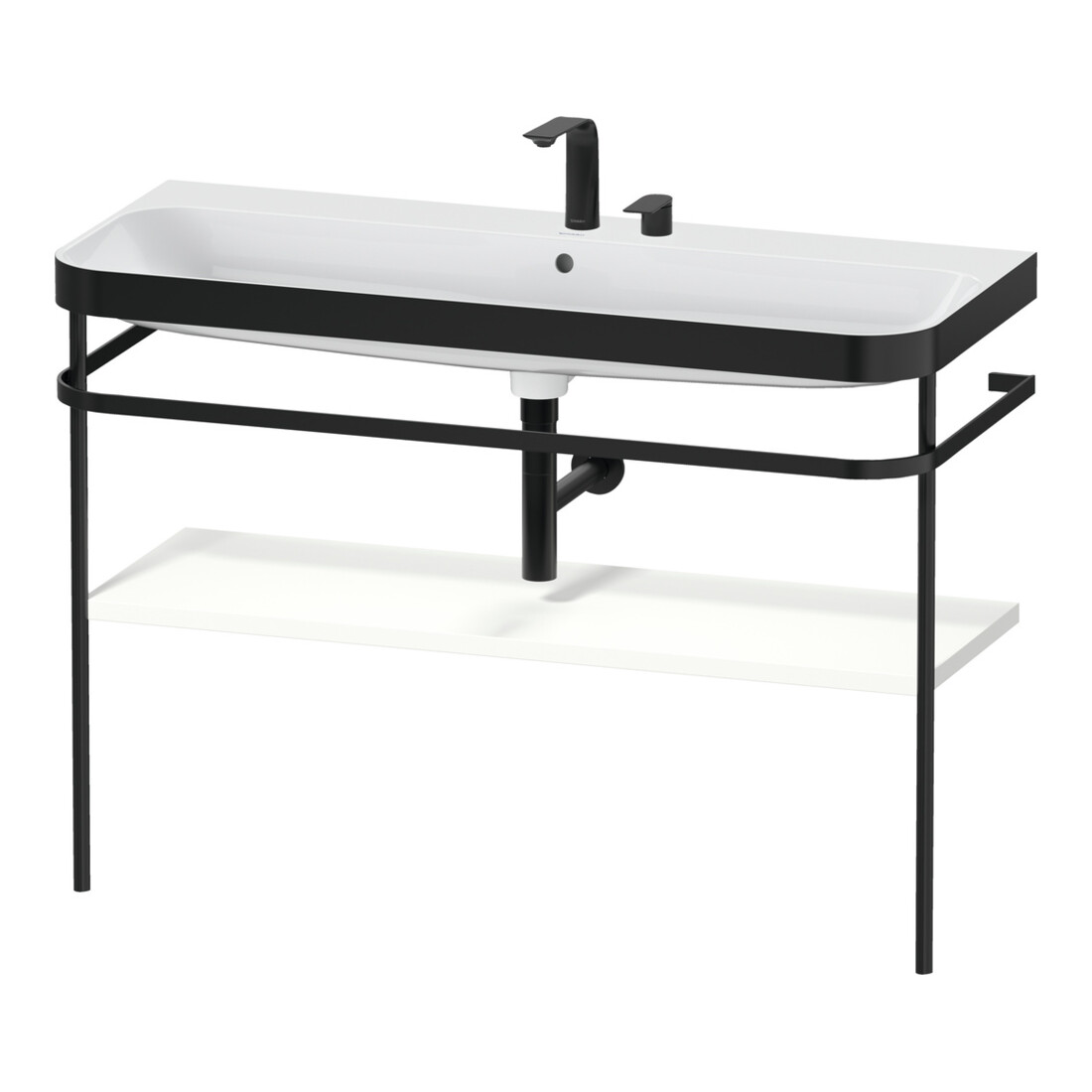 Duravit Möbelwaschtisch-Kombi Happy D.2 Plus 117,5x49cm, m Konsole, 2 HL, we matt
