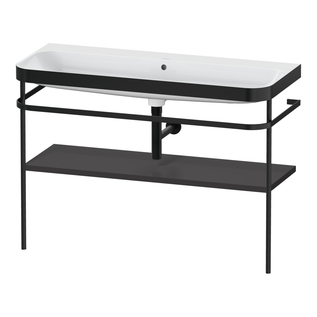 Duravit Möbelwaschtisch-Kombi Happy D.2 Plus 117,5x49cm, m Konsole, o. HL, graph matt