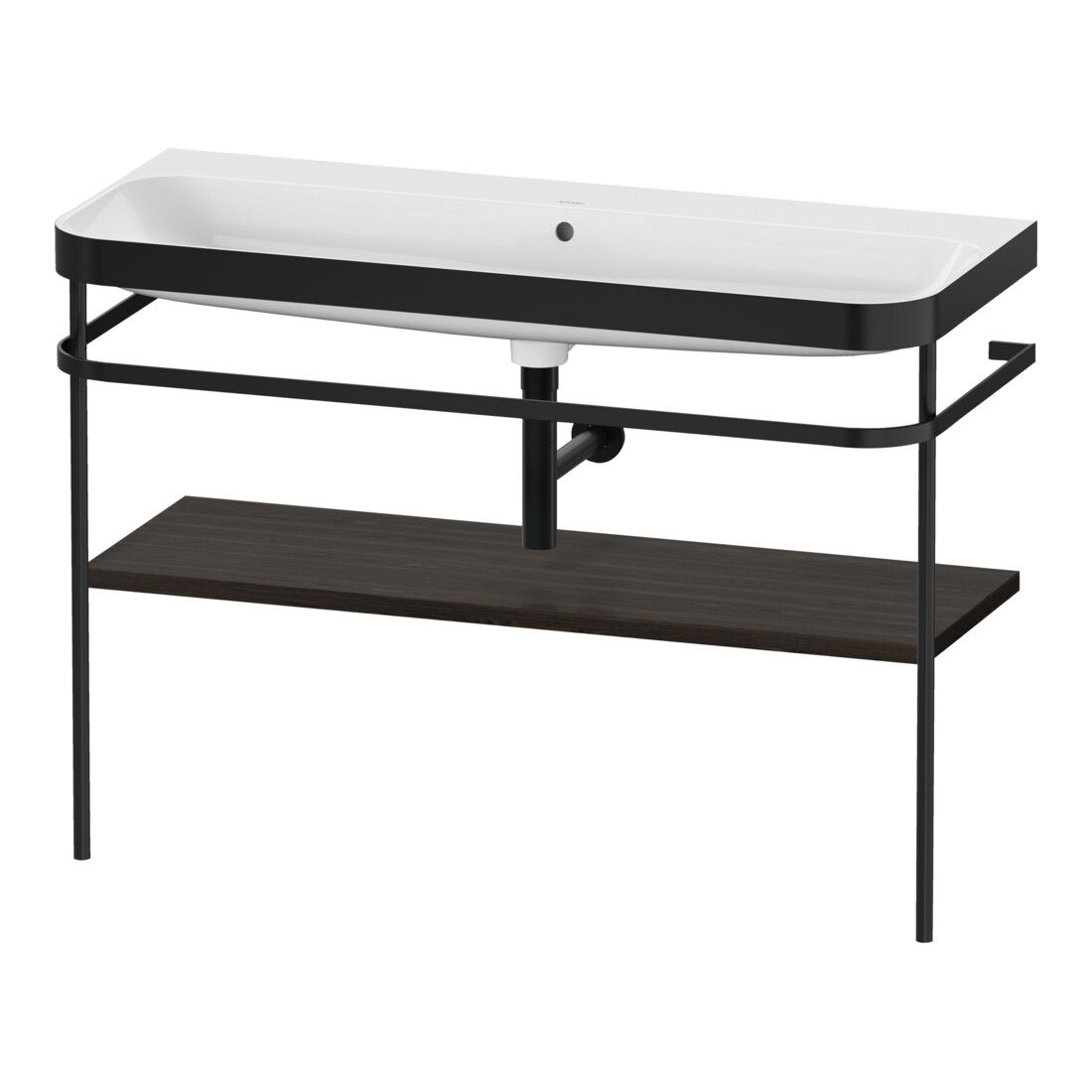 Duravit Möbelwaschtisch-Kombi Happy D.2 Plus 117,5x49cm, m Konsole, o. HL, Nussb geb.