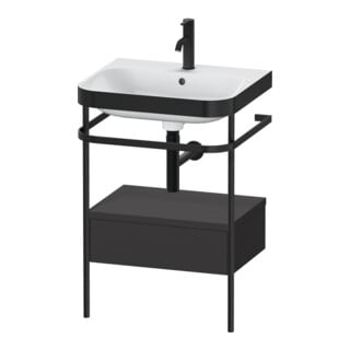 Duravit Möbelwaschtisch-Kombi Happy D.2 Plus 57,5x49cm, 1 HL, gra m, m Konso, 1 Lad