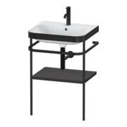 Duravit Möbelwaschtisch-Kombi Happy D.2 Plus 57,5x49cm, 1 HL, graph matt, m Konsole
