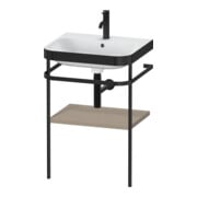 Duravit Möbelwaschtisch-Kombi Happy D.2 Plus 57,5x49cm, 1 HL, lei, mit Metallkonsole