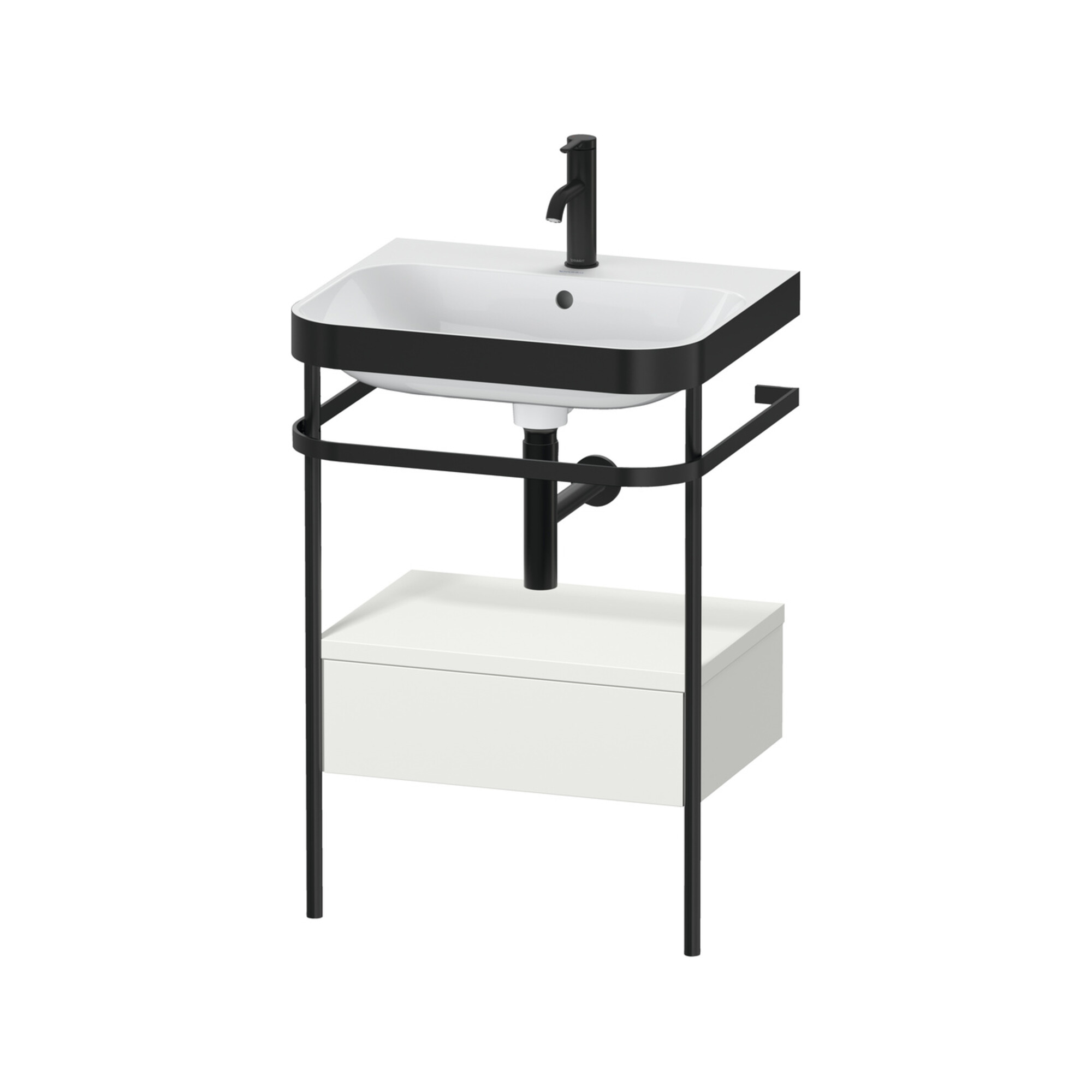 Duravit Möbelwaschtisch-Kombi Happy D.2 Plus 57,5x49cm, 1 HL, No w m, m Konso, 1 Lad