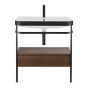 Duravit Möbelwaschtisch-Kombi Happy D.2 Plus 57,5x49cm, 1 HL, Nussb geb., m Konsole