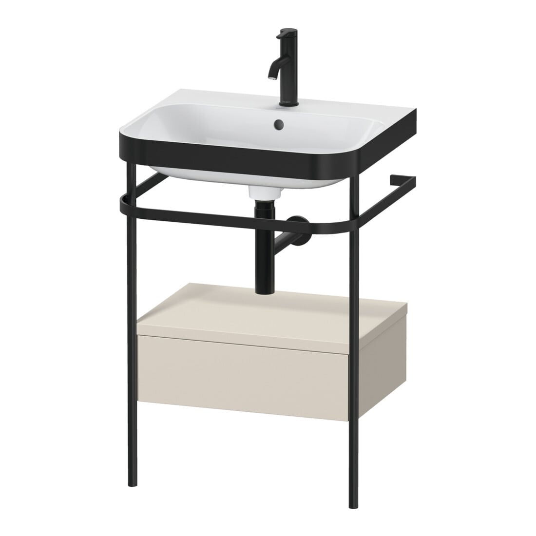 Duravit Möbelwaschtisch-Kombi Happy D.2 Plus 57,5x49cm, 1 HL, T m, m Konso, 1 Lad