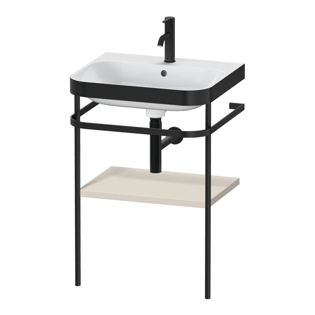 Duravit Möbelwaschtisch-Kombi Happy D.2 Plus 57,5x49cm, 1 HL, Tau matt, m Konsole