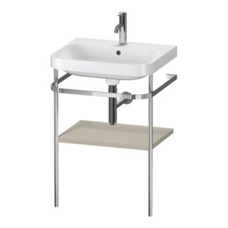 Duravit Möbelwaschtisch-Kombi Happy D.2 Plus 57,5x49cm, 1 HL, Tau s-matt, m Konsole