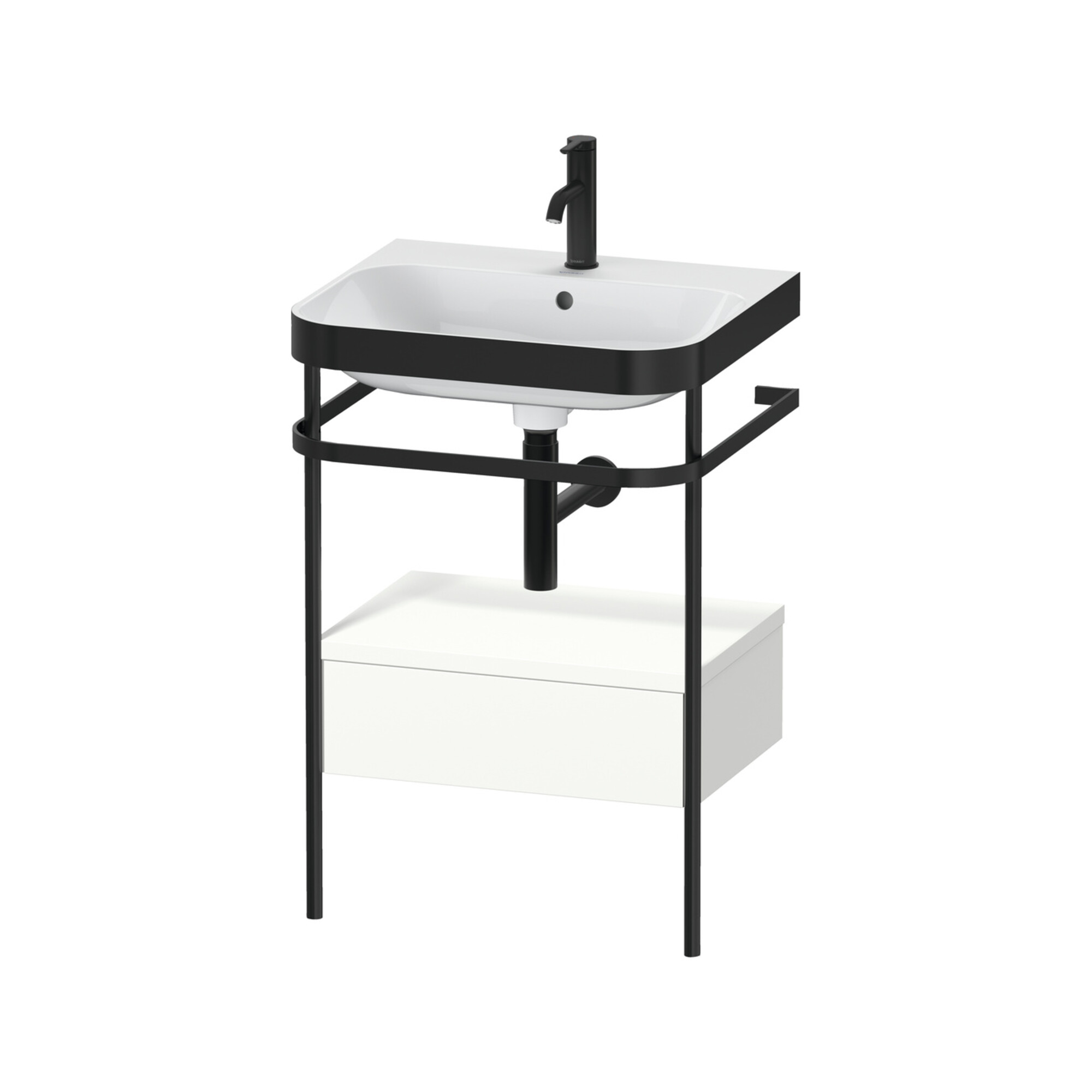 Duravit Möbelwaschtisch-Kombi Happy D.2 Plus 57,5x49cm, 1 HL, w m, m Konso, 1 Lad