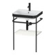 Duravit Möbelwaschtisch-Kombi Happy D.2 Plus 57,5x49cm, 1 HL, we hgl, m Metallkonsole-1