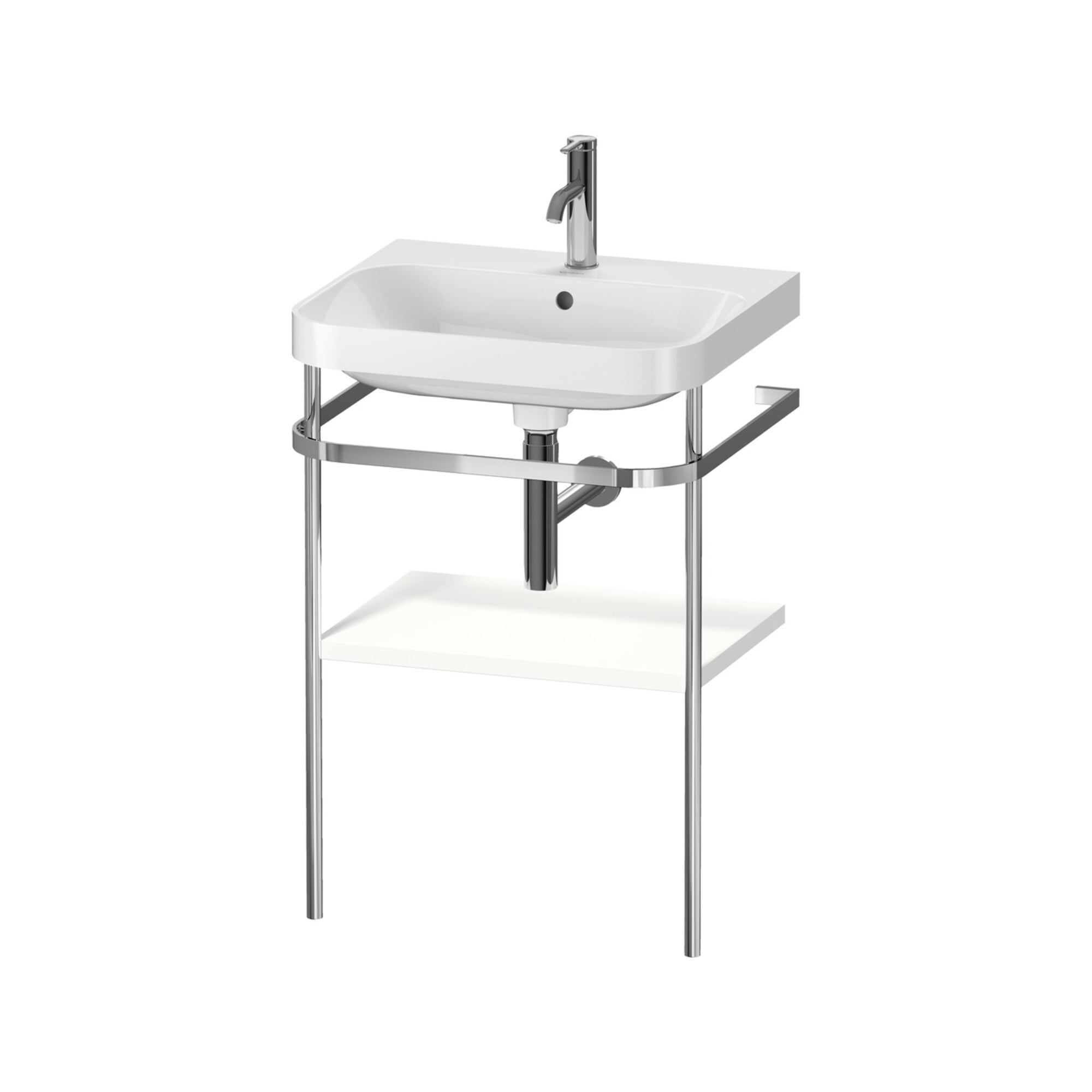 Duravit Möbelwaschtisch-Kombi Happy D.2 Plus 57,5x49cm, 1 HL, we matt, m Konsole