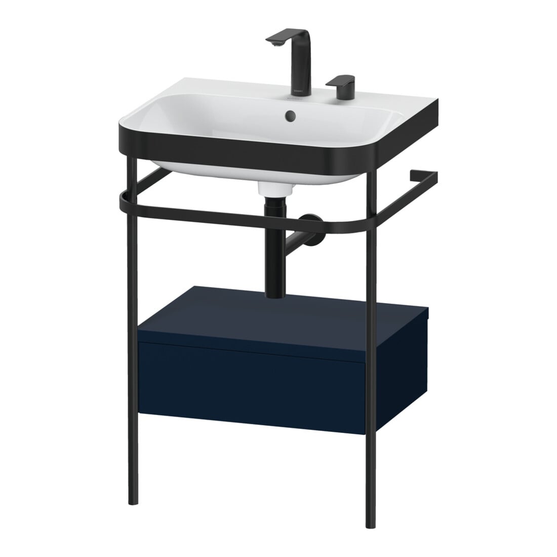 Duravit Möbelwaschtisch-Kombi Happy D.2 Plus 57,5x49cm, 2 HL, bl m, m Konso, 1 Lad