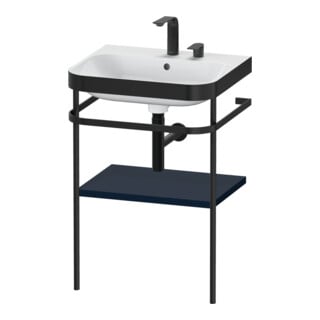 Duravit Möbelwaschtisch-Kombi Happy D.2 Plus 57,5x49cm, 2 HL, blau s-matt, m Konsole
