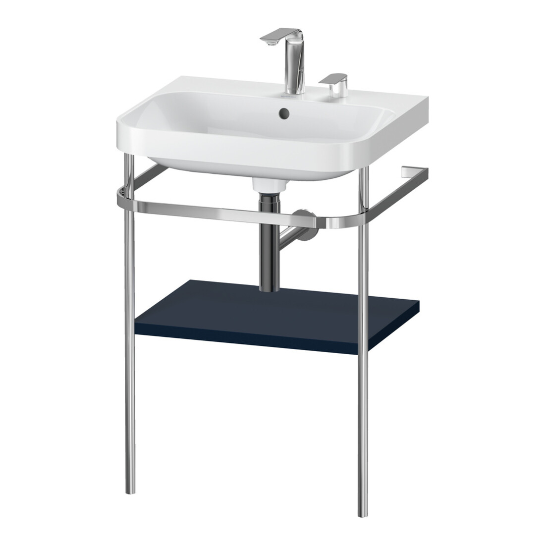 Duravit Möbelwaschtisch-Kombi Happy D.2 Plus 57,5x49cm, 2 HL, blau s-matt, m Konsole