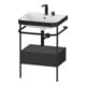 Duravit Möbelwaschtisch-Kombi Happy D.2 Plus 57,5x49cm, 2 HL, gra m, m Konso, 1 Lad-1