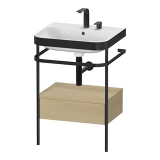 Duravit Möbelwaschtisch-Kombi Happy D.2 Plus 57,5x49cm, 2 HL, Me E, m Konso, 1 Lad