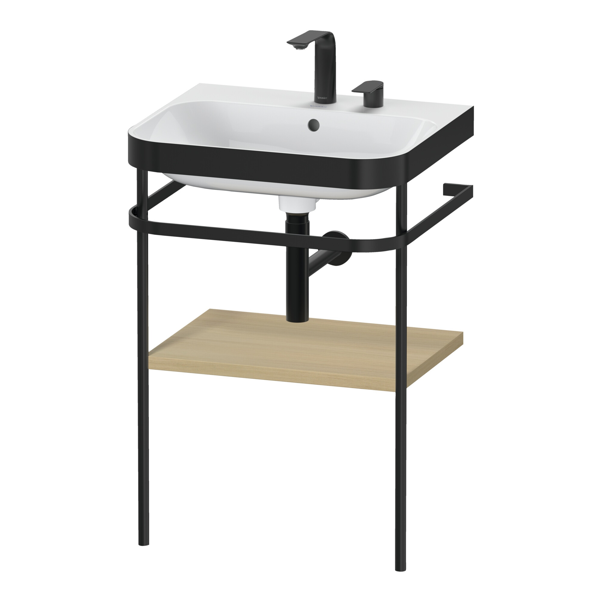 Duravit Möbelwaschtisch-Kombi Happy D.2 Plus 57,5x49cm, 2 HL, Medit. Ei, m Konsole