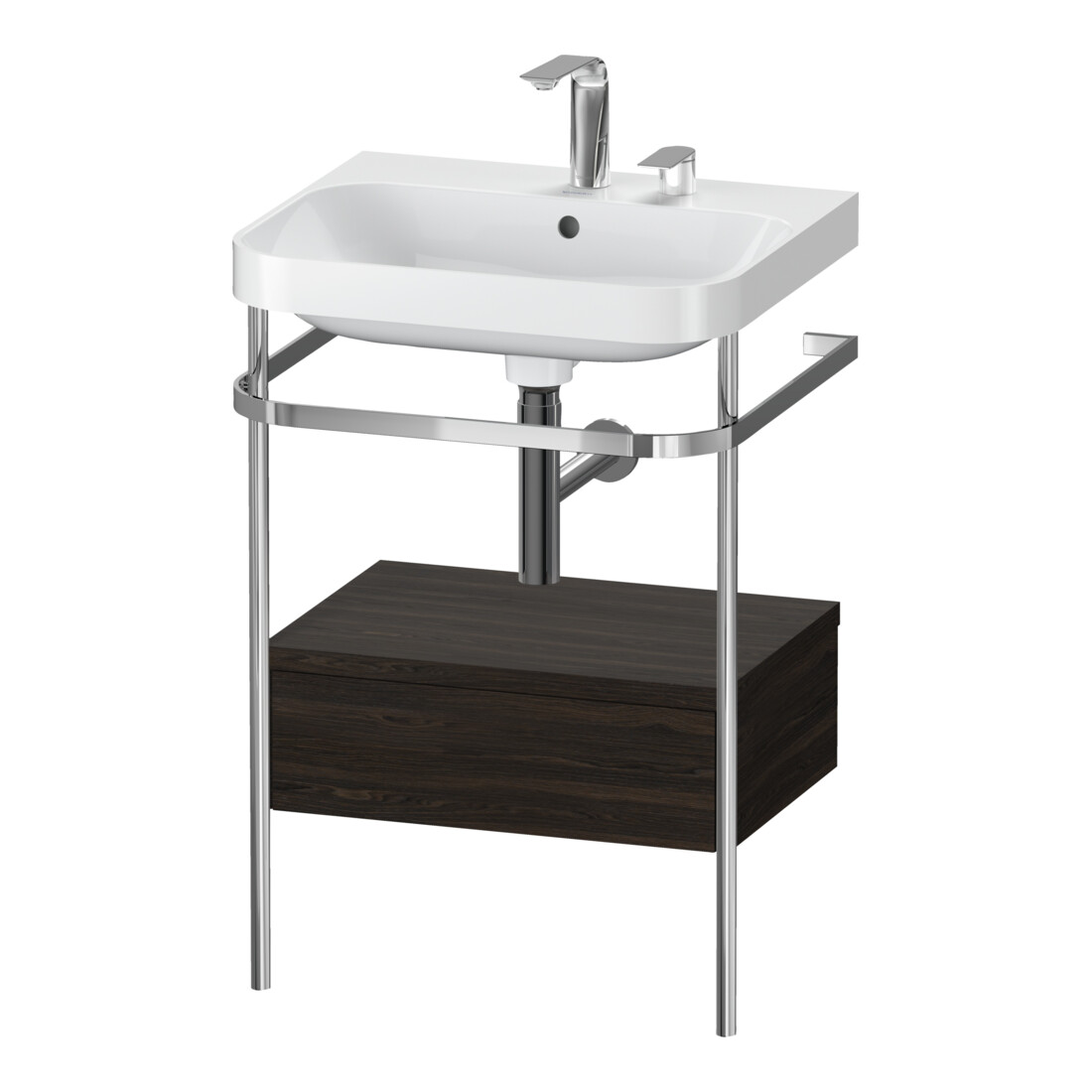 Duravit Möbelwaschtisch-Kombi Happy D.2 Plus 57,5x49cm, 2 HL, N geb, m Kons, 1 Lad