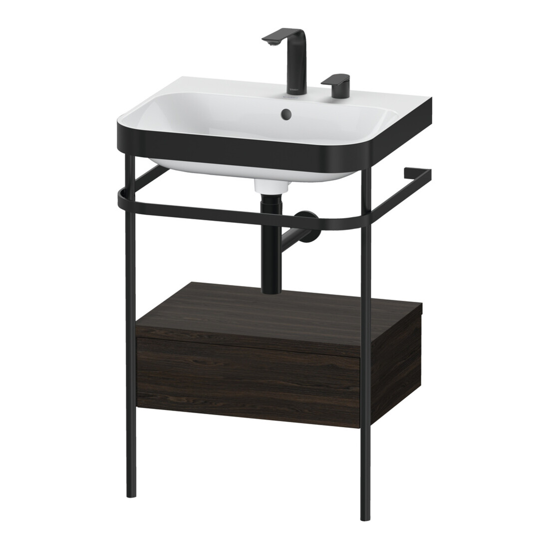 Duravit Möbelwaschtisch-Kombi Happy D.2 Plus 57,5x49cm, 2 HL, N geb, m Konso, 1 Lad