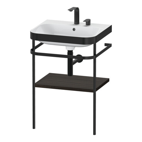 Duravit Möbelwaschtisch-Kombi Happy D.2 Plus 57,5x49cm, 2 HL, Nussb geb., m Konsole