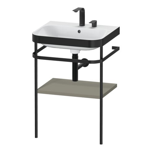 Duravit Möbelwaschtisch-Kombi Happy D.2 Plus 57,5x49cm, 2 HL, st-g s-matt, m Konsole