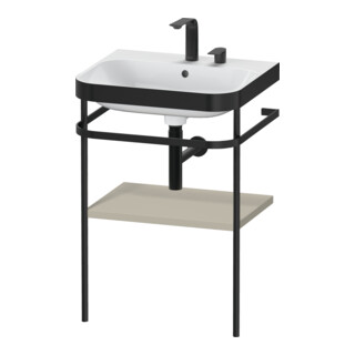 Duravit Möbelwaschtisch-Kombi Happy D.2 Plus 57,5x49cm, 2 HL, Tau s-matt, m Konsole