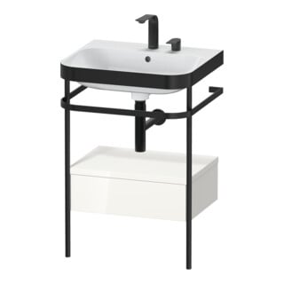 Duravit Möbelwaschtisch-Kombi Happy D.2 Plus 57,5x49cm, 2 HL, w g, m Konso, 1 Lad