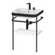 Duravit Möbelwaschtisch-Kombi Happy D.2 Plus 57,5x49cm, 2 HL, we hgl, m Metallkonsole-1