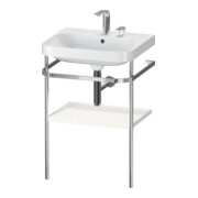Duravit Möbelwaschtisch-Kombi Happy D.2 Plus 57,5x49cm, 2 HL, we hgl, m Metallkonsole