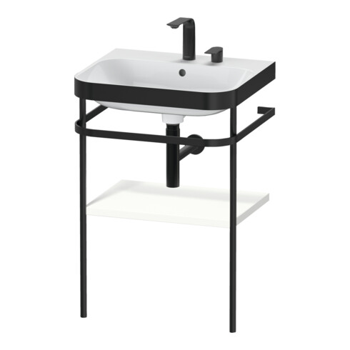 Duravit Möbelwaschtisch-Kombi Happy D.2 Plus 57,5x49cm, 2 HL, we matt, m Konsole