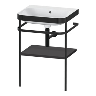 Duravit Möbelwaschtisch-Kombi Happy D.2 Plus 57,5x49cm, o. HL, graph matt, m Konsole