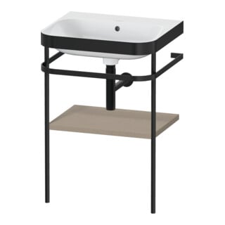 Duravit Möbelwaschtisch-Kombi Happy D.2 Plus 57,5x49cm, o. HL, lei, mit Metallkonsole