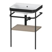 Duravit Möbelwaschtisch-Kombi Happy D.2 Plus 57,5x49cm, o. HL, lei, mit Metallkonsole