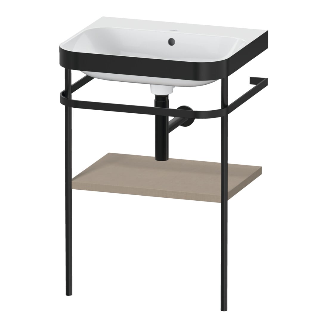 Duravit Möbelwaschtisch-Kombi Happy D.2 Plus 57,5x49cm, o. HL, lei, mit Metallkonsole