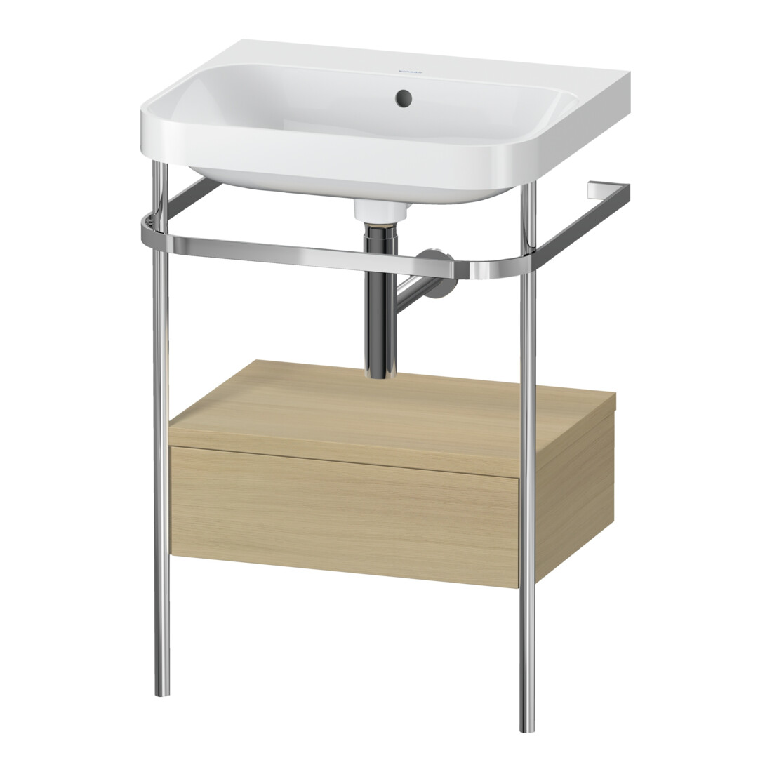 Duravit Möbelwaschtisch-Kombi Happy D.2 Plus 57,5x49cm, o HL, Me E, m Kons, 1 Lad