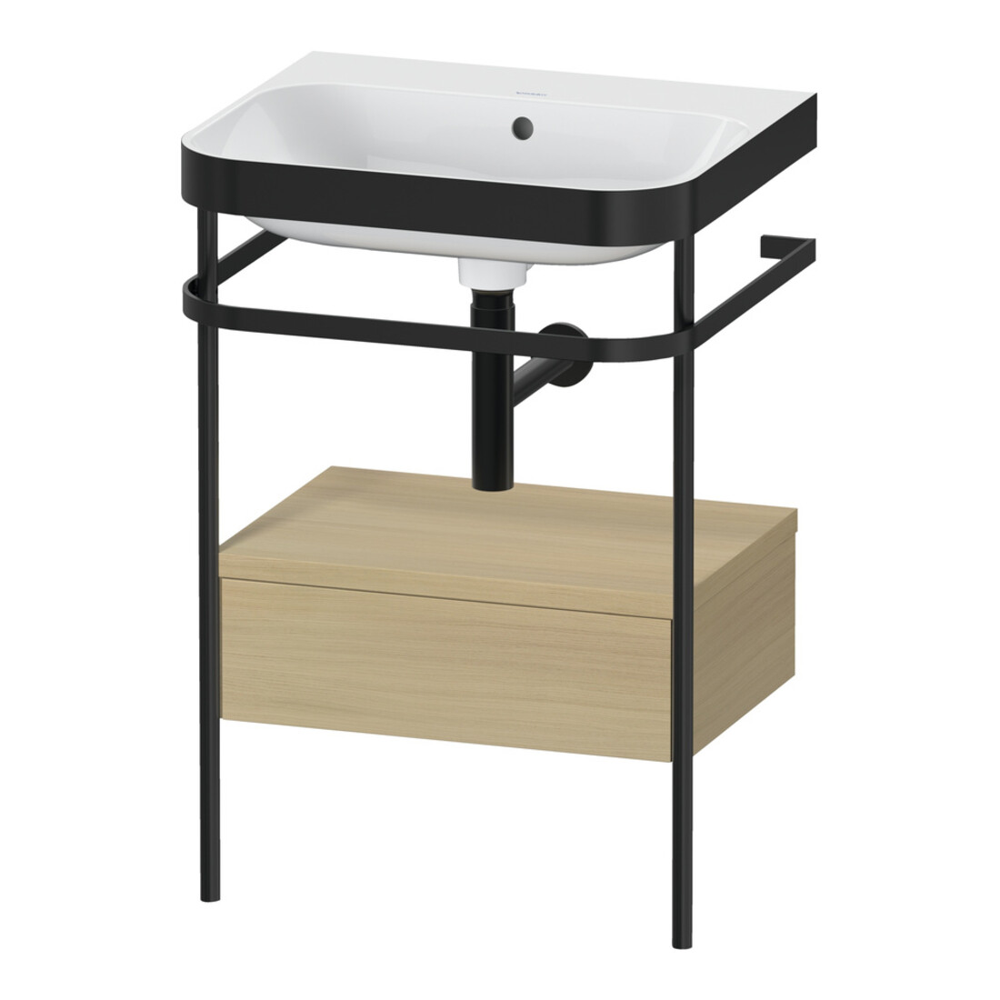 Duravit Möbelwaschtisch-Kombi Happy D.2 Plus 57,5x49cm, o HL, Me E, m Konso, 1 Lad