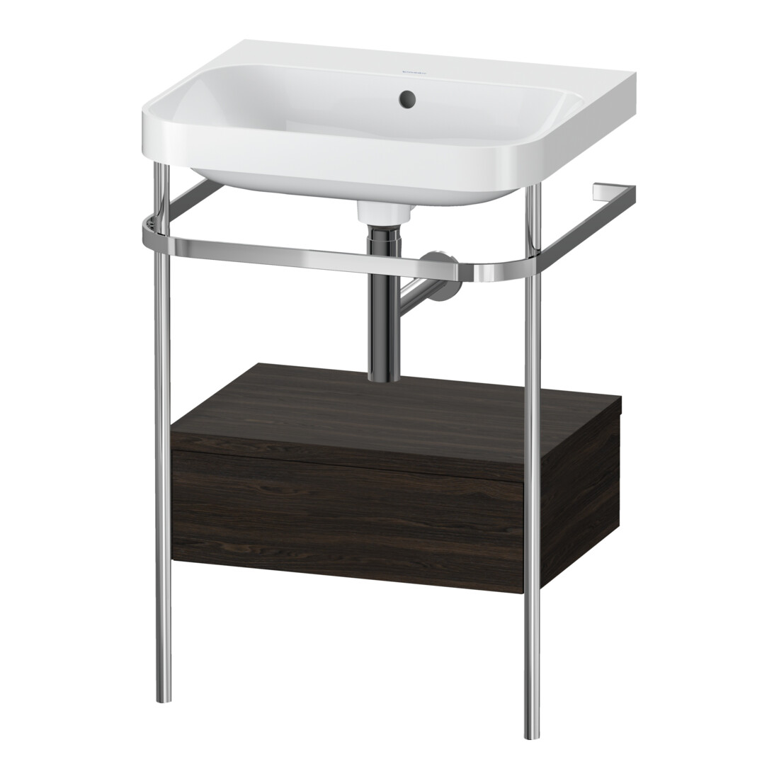 Duravit Möbelwaschtisch-Kombi Happy D.2 Plus 57,5x49cm, o HL, N geb, m Kons, 1 Lad