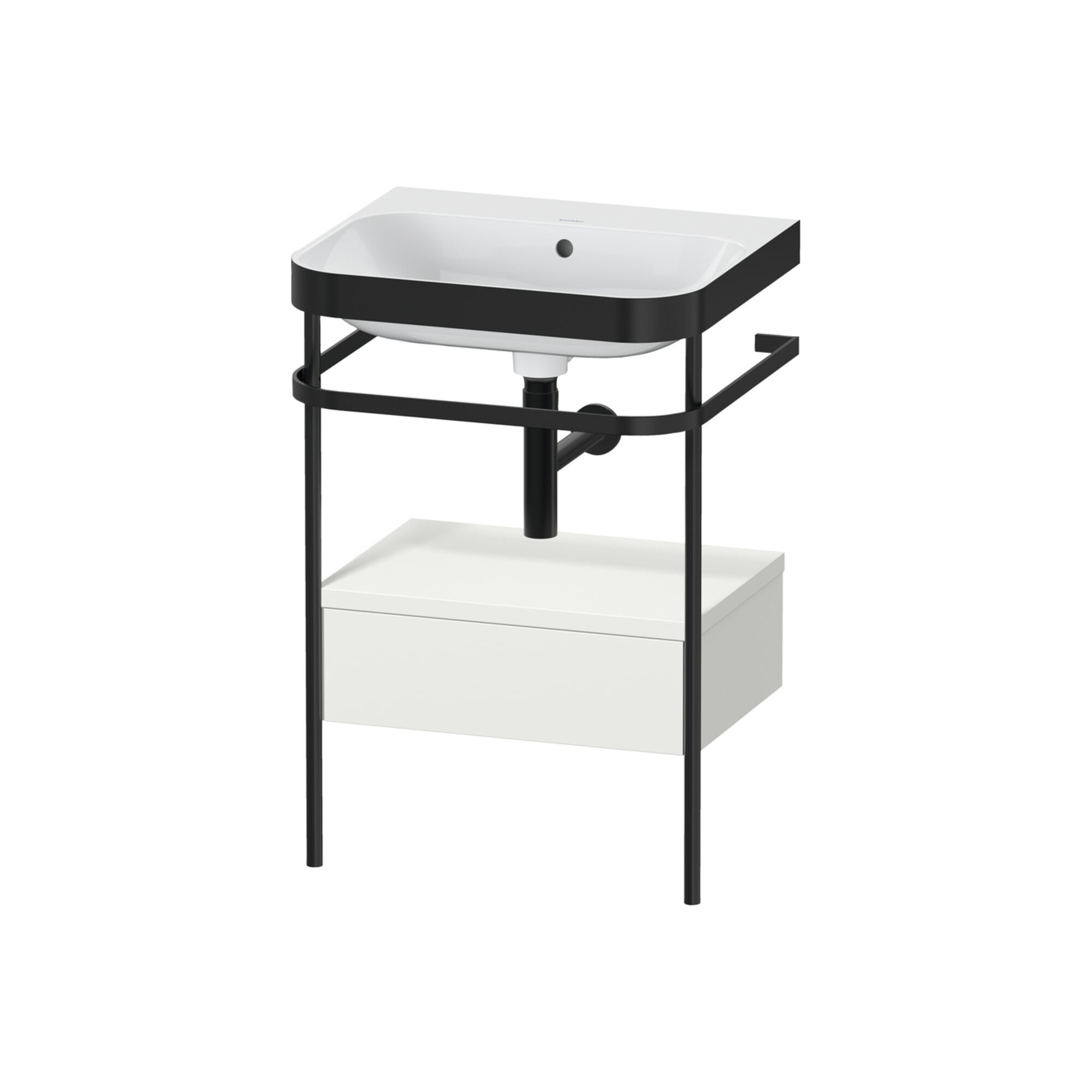 Duravit Möbelwaschtisch-Kombi Happy D.2 Plus 57,5x49cm, o HL, No w m, m Konso, 1 Lad
