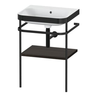 Duravit Möbelwaschtisch-Kombi Happy D.2 Plus 57,5x49cm, o. HL, Nussb geb., m Konsole