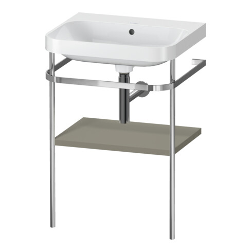 Duravit Möbelwaschtisch-Kombi Happy D.2 Plus 57,5x49cm, o HL, st-g s-matt, m Konsole