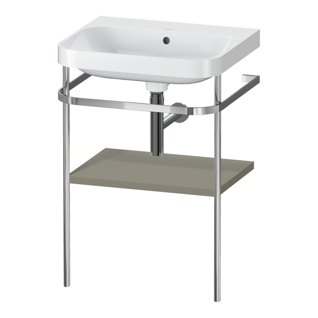 Duravit Möbelwaschtisch-Kombi Happy D.2 Plus 57,5x49cm, o HL, st-g s-matt, m Konsole