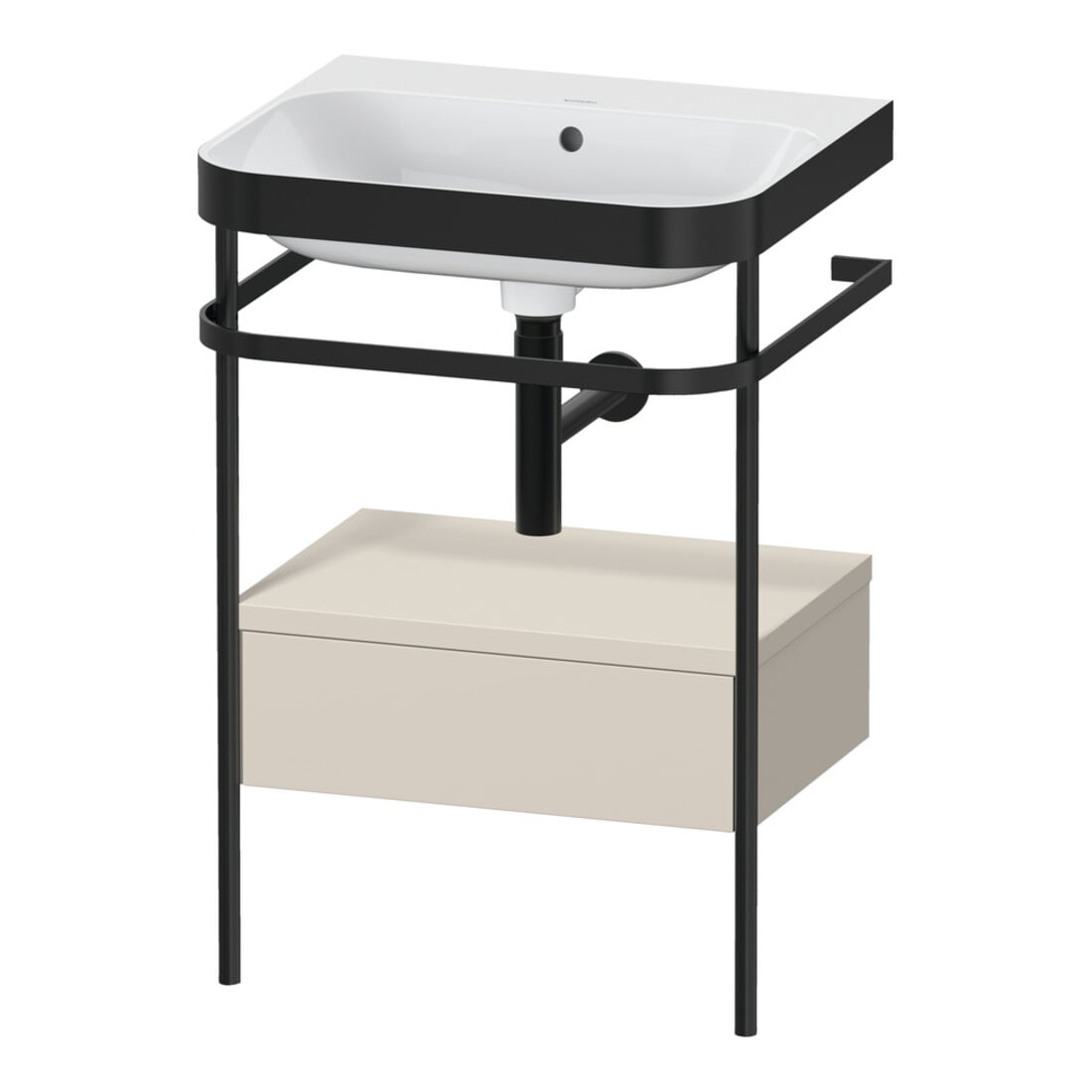 Duravit Möbelwaschtisch-Kombi Happy D.2 Plus 57,5x49cm, o HL, T m, m Konso, 1 Lad