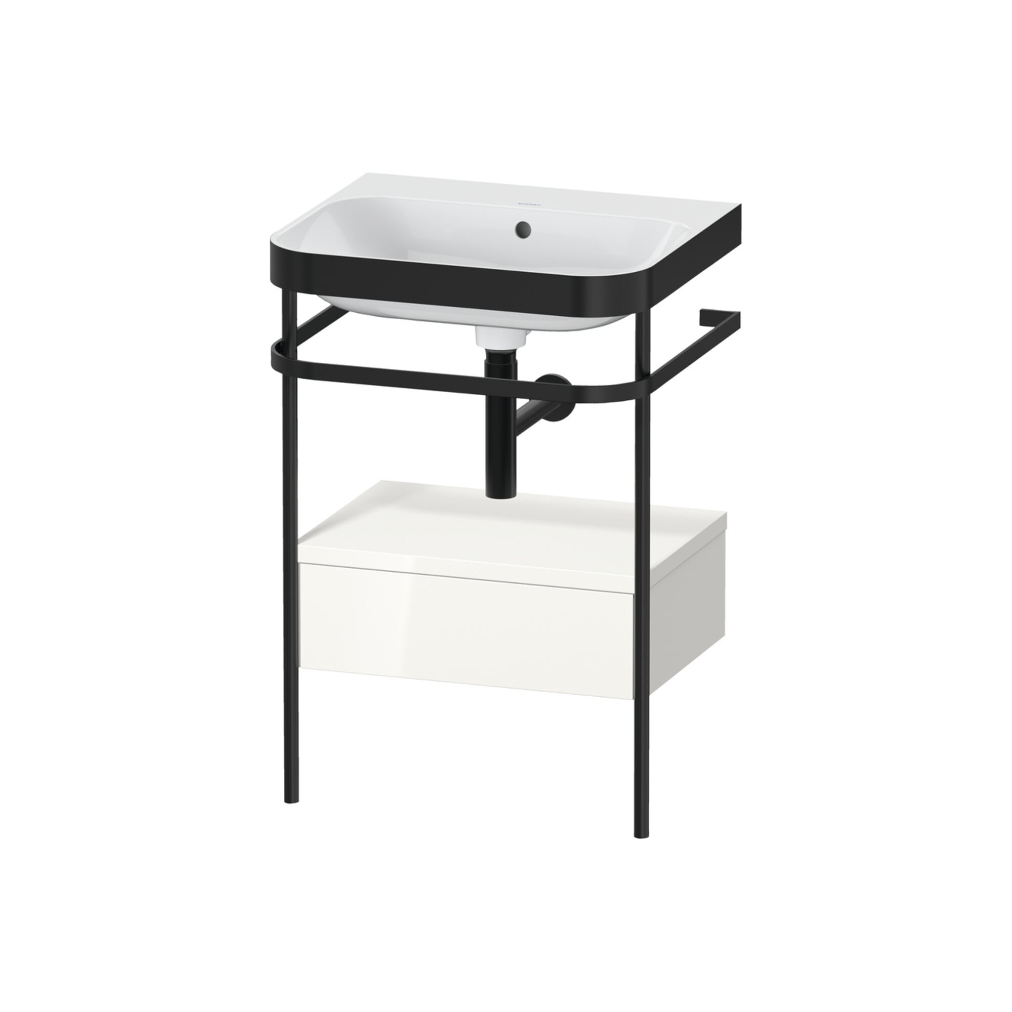 Duravit Möbelwaschtisch-Kombi Happy D.2 Plus 57,5x49cm, o HL, w g, m Konso, 1 Lad