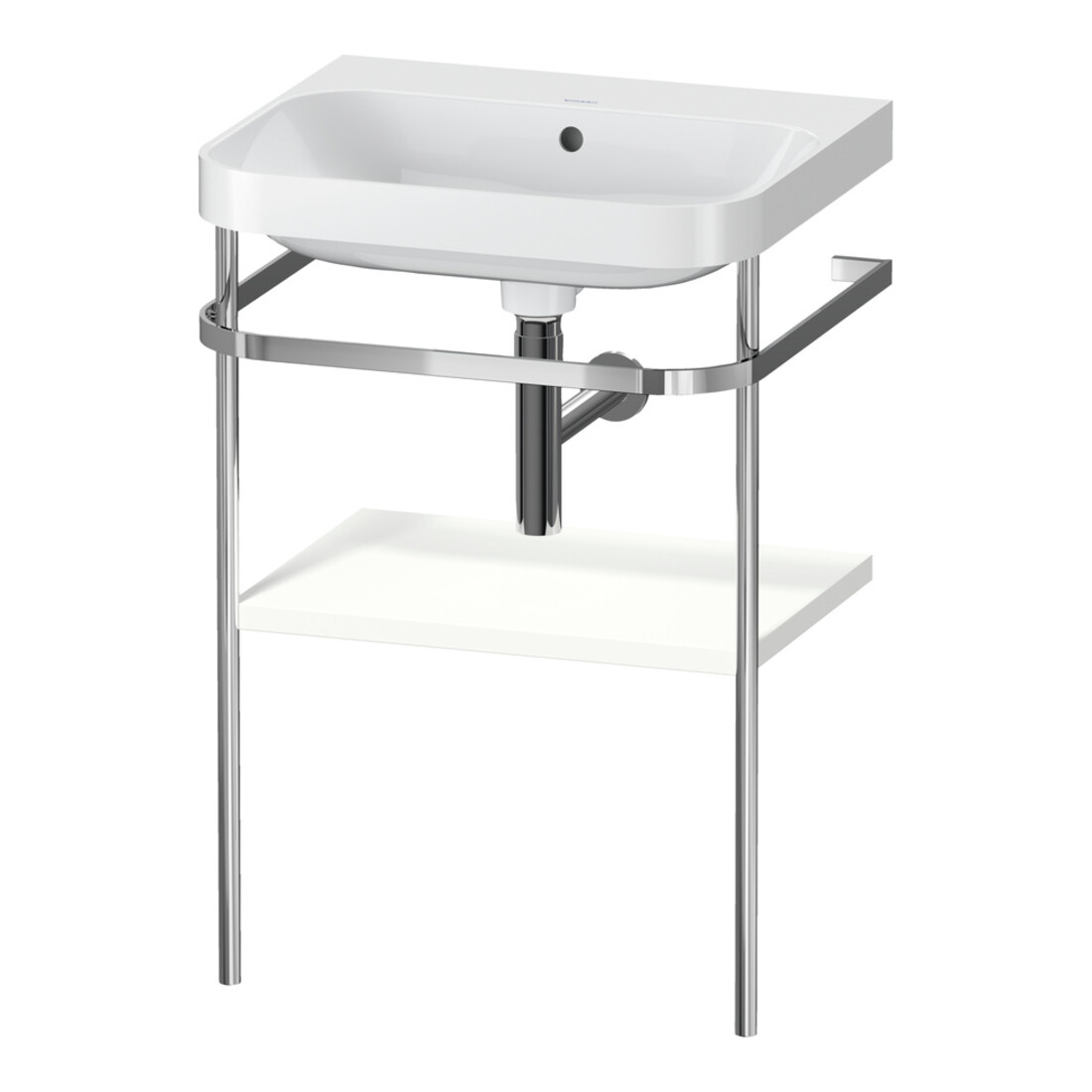 Duravit Möbelwaschtisch-Kombi Happy D.2 Plus 57,5x49cm, o. HL, we matt, m Konsole