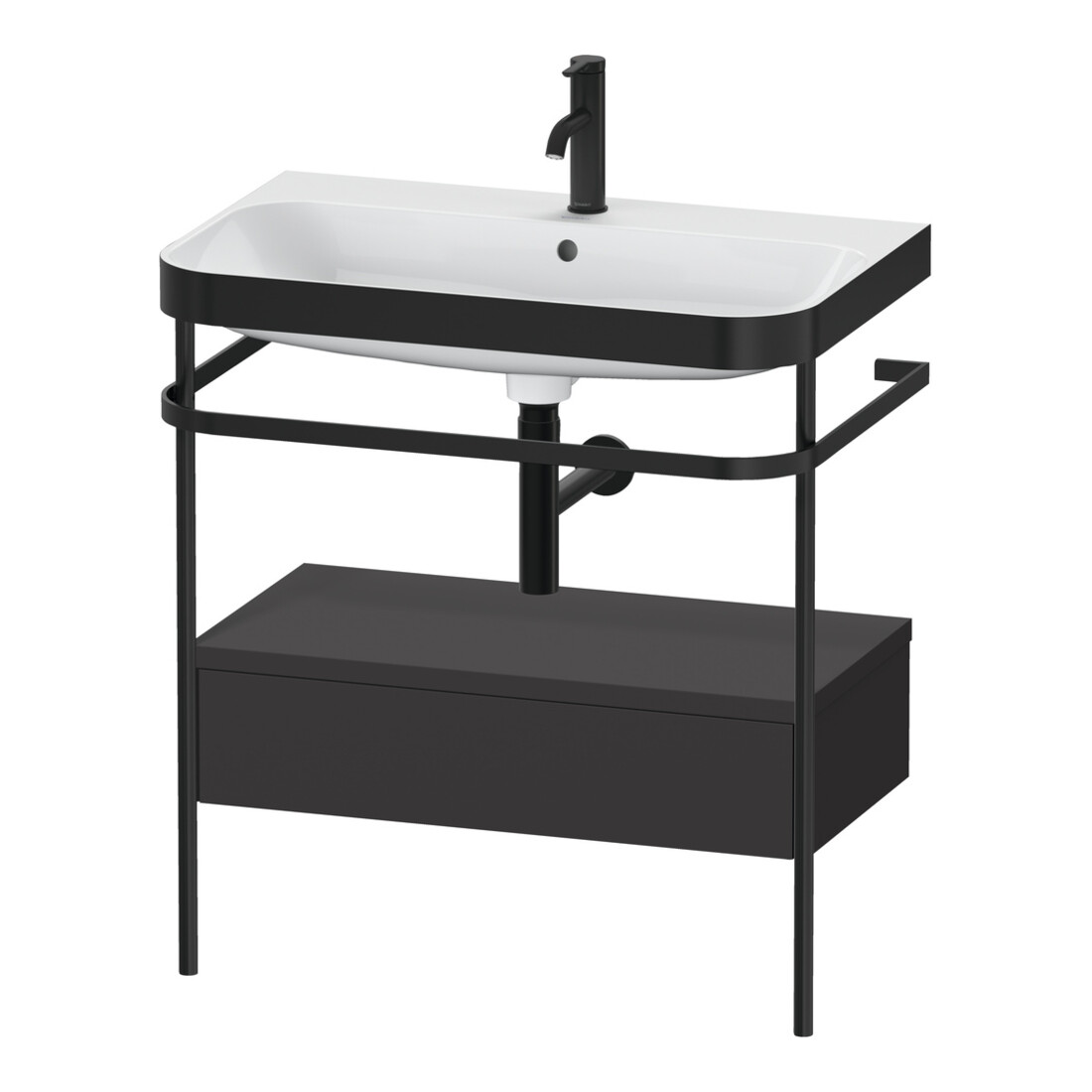 Duravit Möbelwaschtisch-Kombi Happy D.2 Plus 77,5x49cm, 1 HL, gra m, m Konso, 1 Lad